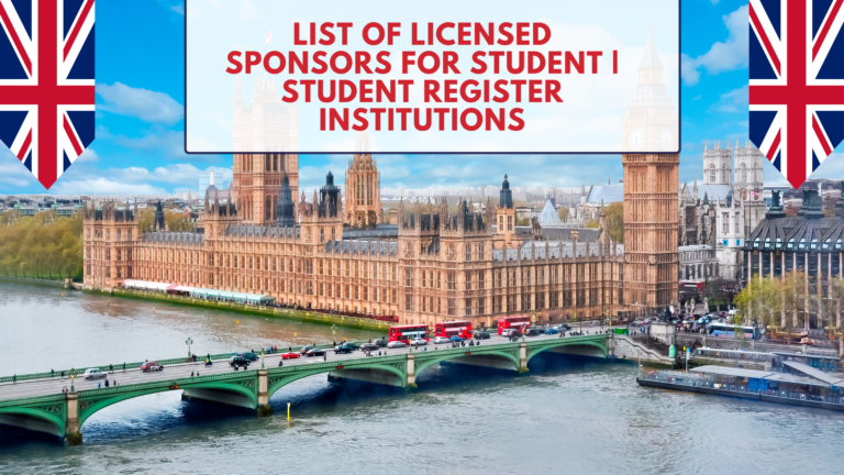 List of Licensed Sponsors for Student | Student Register Institutions